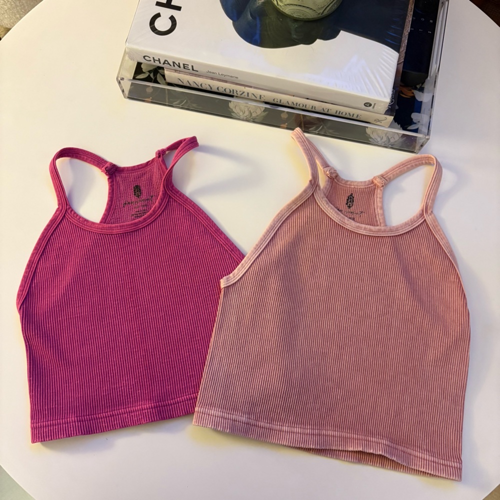 2 pc free people movement Happiness tank top bundle Magenta and light pink